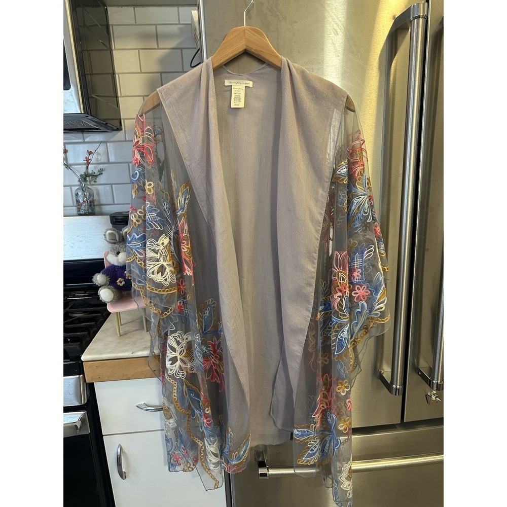 Anthropologie Do Everything In Love Airy Flowing Light Open Cardigan OS Pristine